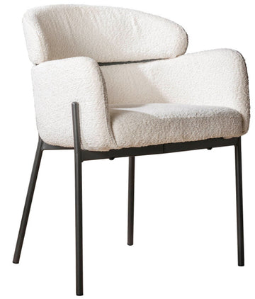 ZI Armchair PEPPO boucle curved 52B white