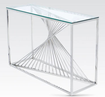 AM Calabria Console Table - Glass and Stainless Steel