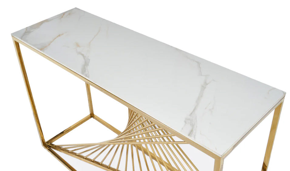 Vasagle Gold Stone Top Console Table