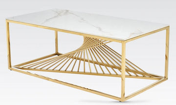 VASAGLE GOLD STONE TOP COFFEE TABLE