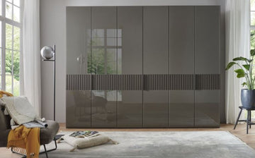 Ventura 5 Hinged Doors Wardrobe in Havana Glass