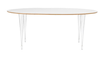 RO Fusio Dining Table Oval White Metal