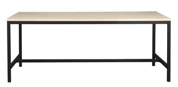 RO EVERETT DINING TABLE WHITEWASH/BLACK