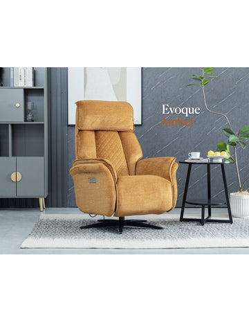 AM Evoque Swivel Electric Chair Dual Motor Amber