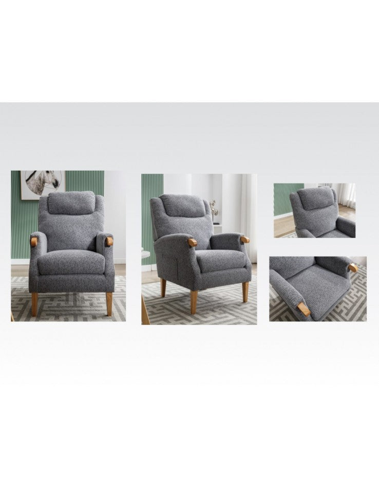 AM Lisbon Fireside Chair Steel Blue
