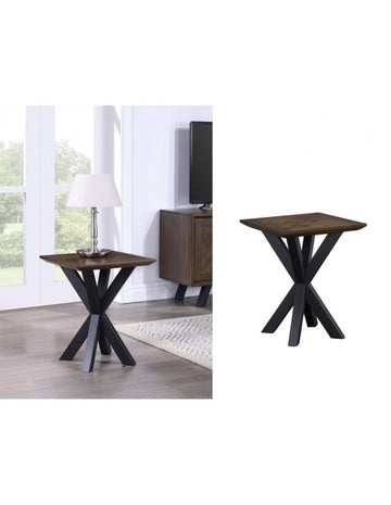 AM Nevada Square Lamp Table Parquet Top