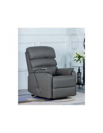 AM Savoy Electric L/T Dual Motor Chair Grey Leather