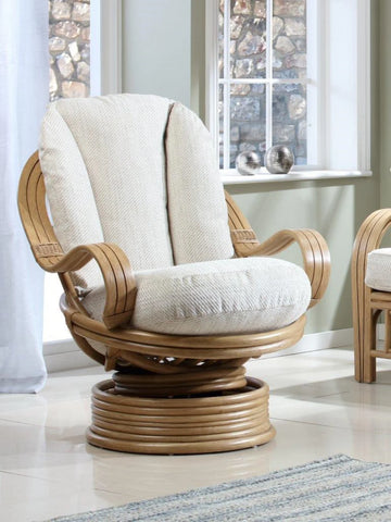 De Arepo Light Oak Laminated Swivel Rocker Chair