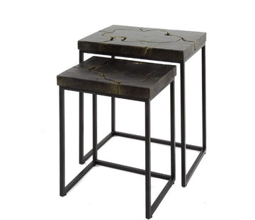 ZI Kimber Nesting Tables Black Gold