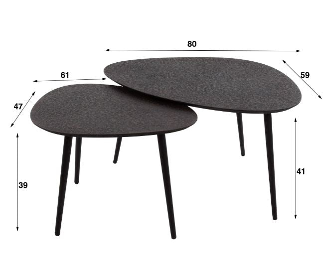 ZI Metallic Coffee Table Triangle Black