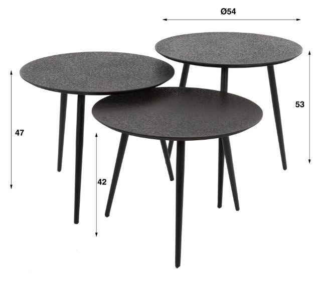 ZI Metallic Coffee Table Round Black
