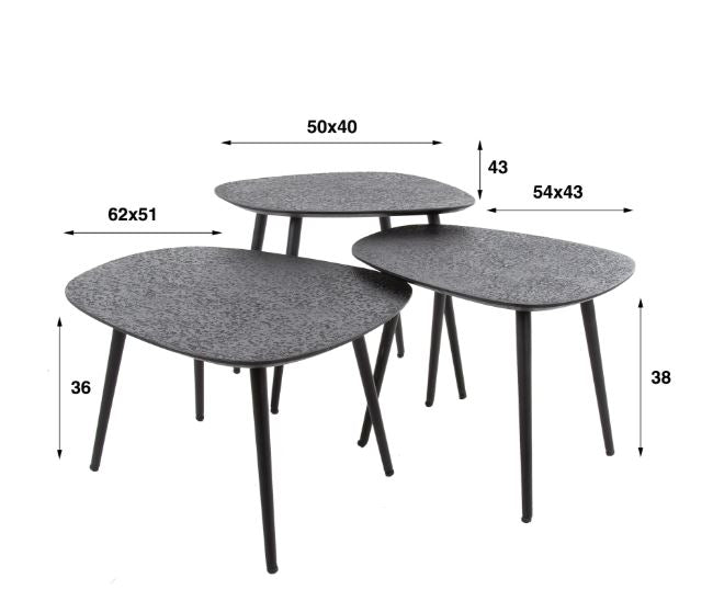 ZI Metallic Coffee Table Kidney Black