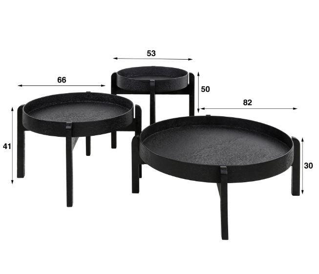 ZI Metallic Coffee Table Round Thick Black