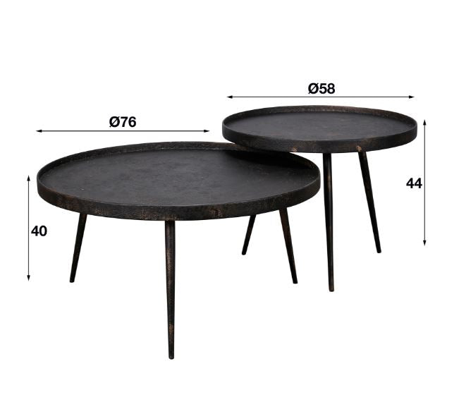 ZI Metallic Coffee Table Round Thin Grey