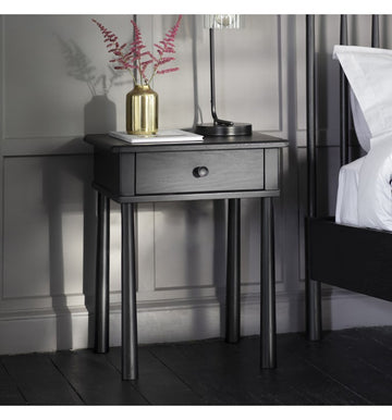 GA Wycombe 1 Drawer Bedside Black