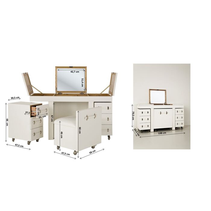 Make Up Combination Diva croco white - Kian Furniture