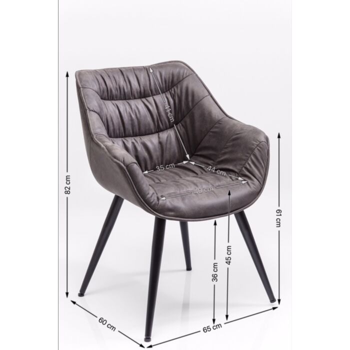 Chair with Armrest Thelma Grey