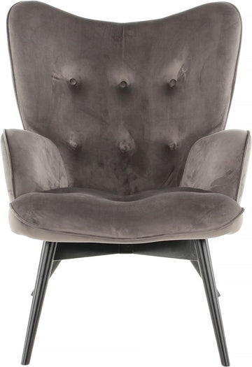 Armchair Black Vicky Velvet Grey