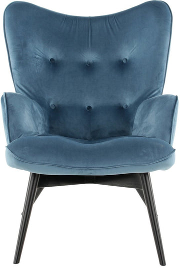 Armchair Black Vicky Velvet Bluegreen
