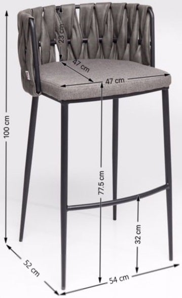 Bar Stool Cheerio Grey