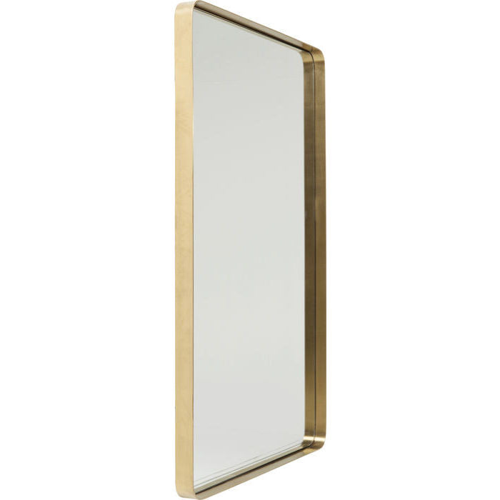 Mirror Curve Rectangular Brass 120x80cm
