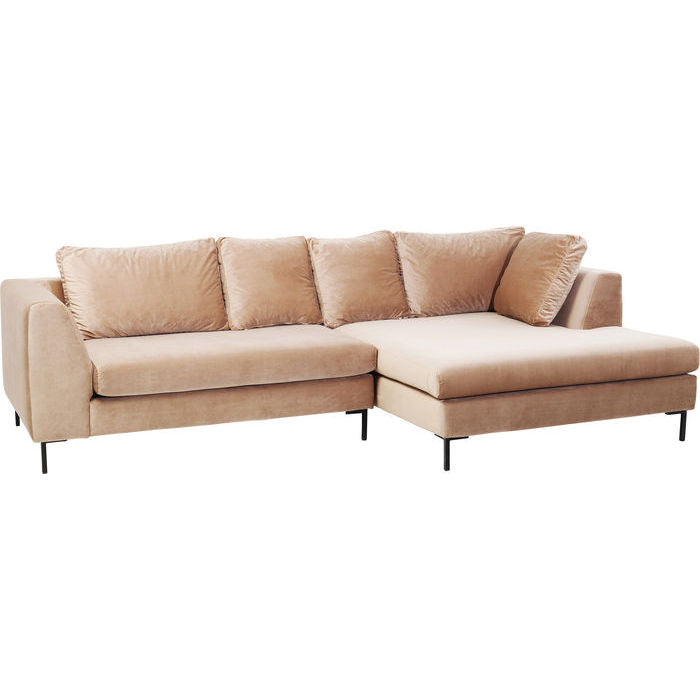 Corner Sofa Black Gianna Velvet Champagne Right