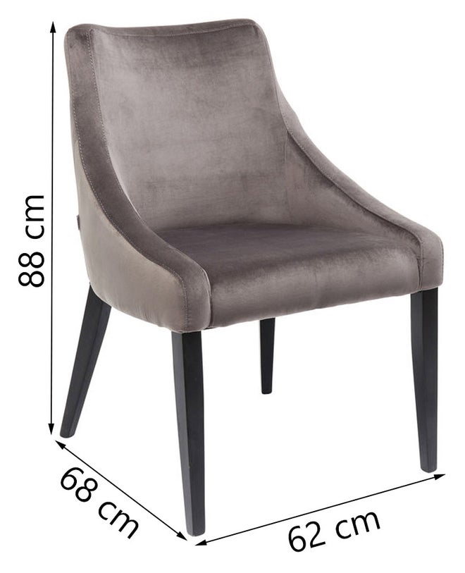 Chair Black Mode Velvet Grey