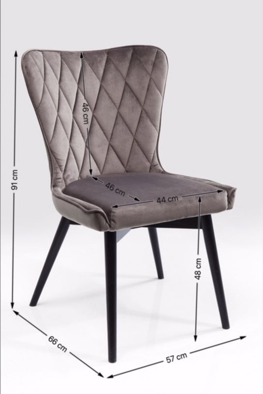 Chair Black Marshall Velvet Grey