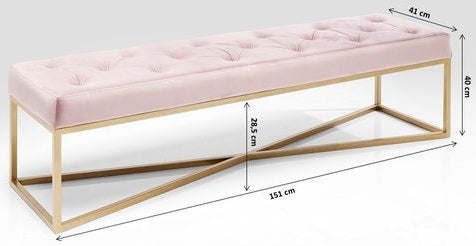Bench Crossover Rose Brass 150x40cm
