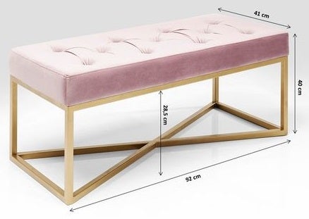 Bench Crossover Rose Brass 90x40cm