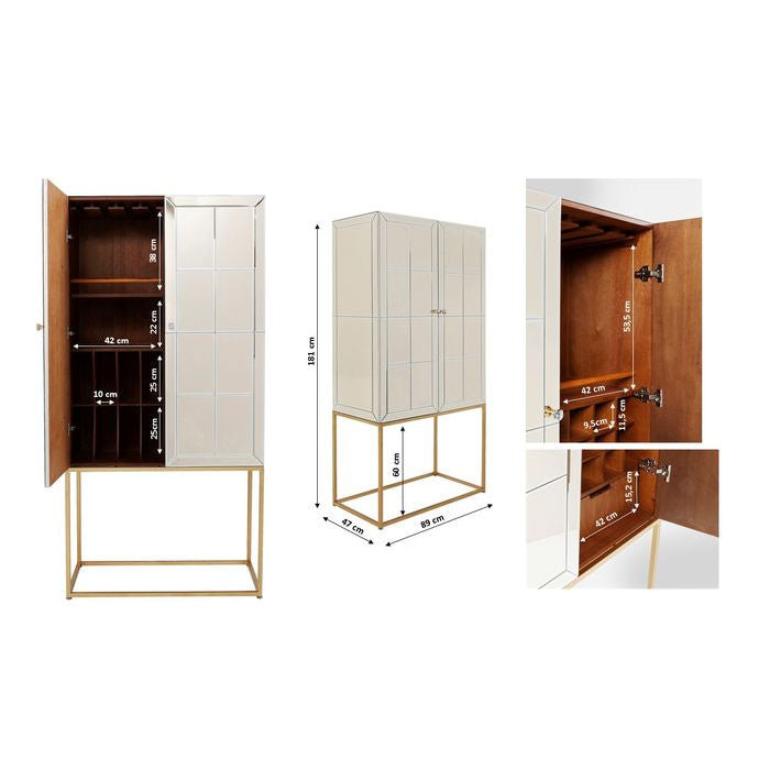 Bar Cabinet Luxury Champagne 89x181cm