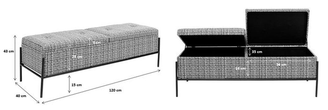 Bench Buttons Storage B&W Big