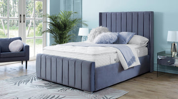 Araz Velvet Steel 4ft6 Ottoman Double bed