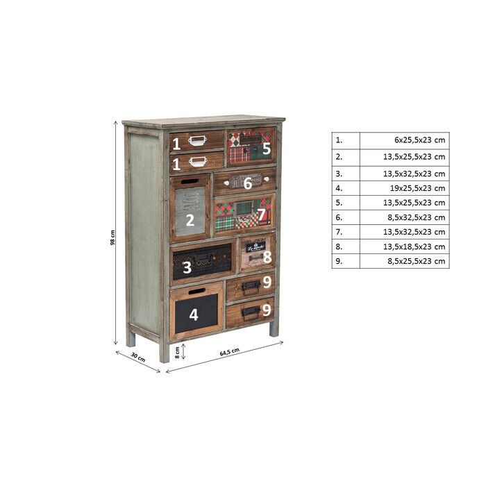 Dresser California 11 Drawers