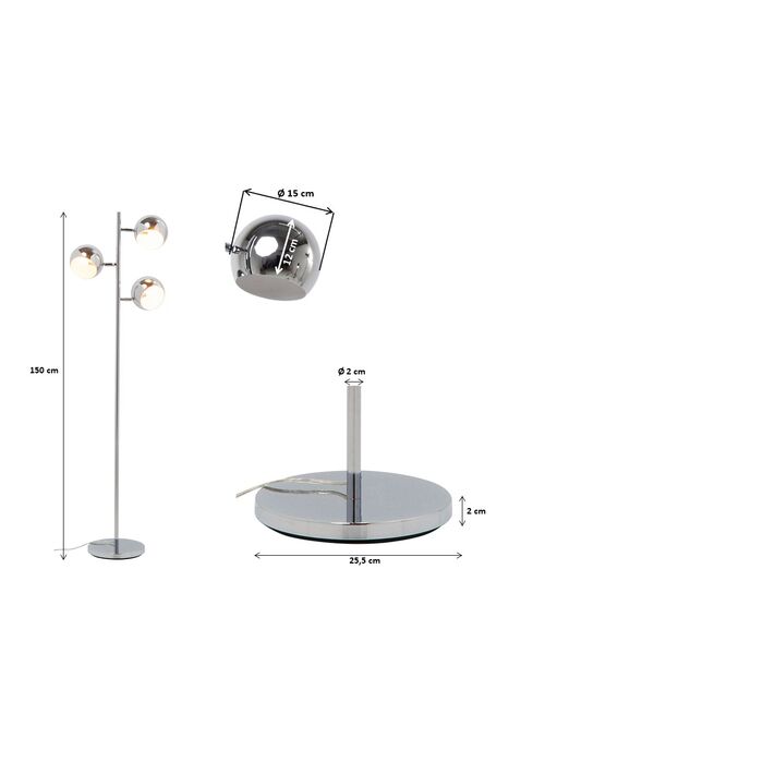 Floor Lamp Calotta Chrome - Kian Furniture