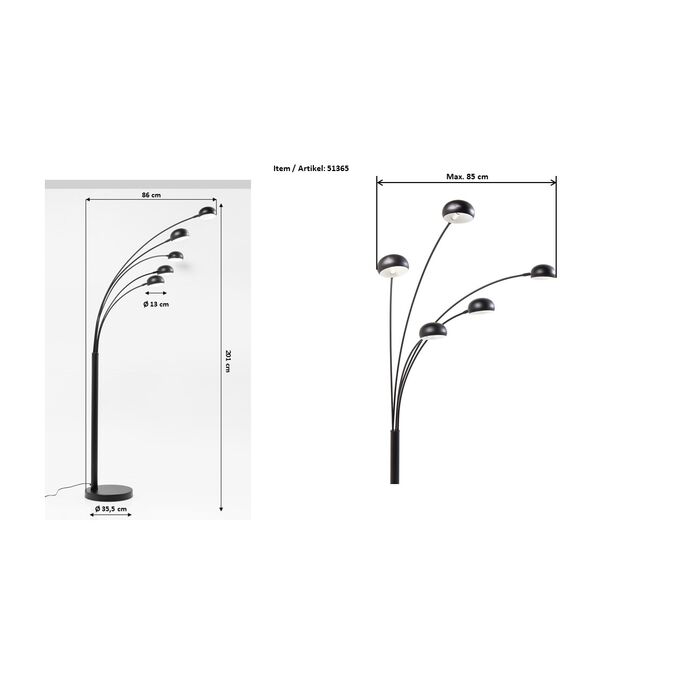 Floor Lamp Five Fingers Economy - Kian Furniture