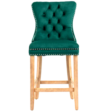 Saxon Green Bar Stool Oak Leg