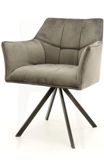 ZI Armchair Velvet Grid Rotatable