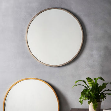 Higgins Round Mirror Antique Silver W800 x D20 x H800mm