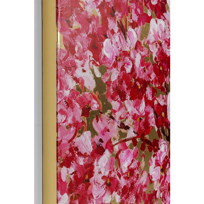 Picture Touched Flower Couple Gold Pink 160x120cm