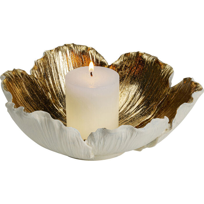 Deco Bowl Flower Bloom Cream Gold Ø25cm