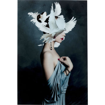 Glass Picture Mother of Doves 80x120cm