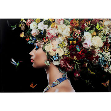 Glass Picture Bunch of Flowers 150x100cm