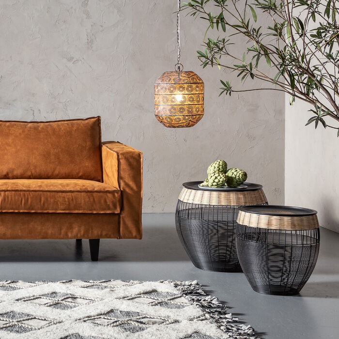 Side Table African Drums (2/Set)