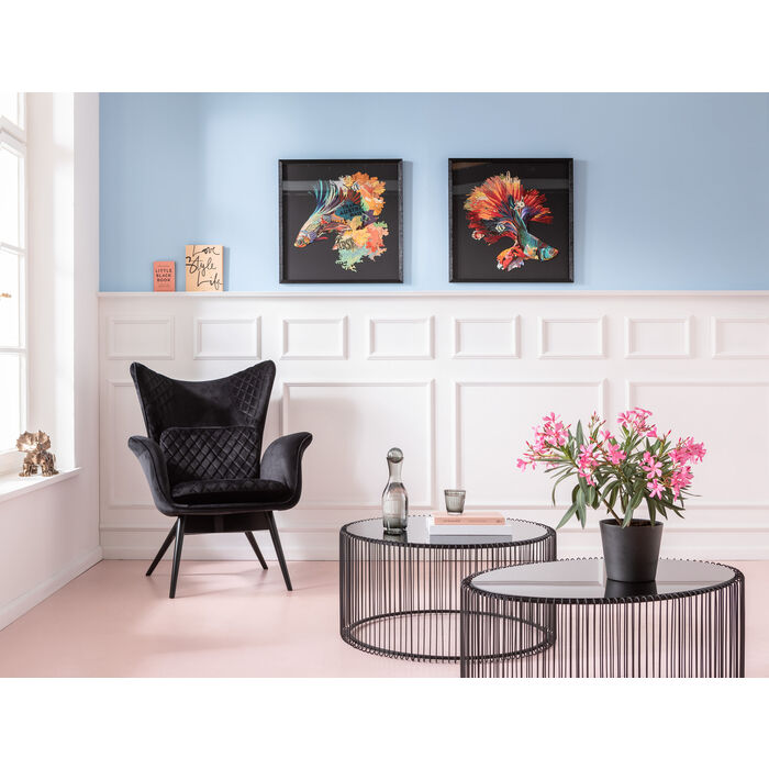 Coffee Table Wire Uno Black Ø80cm