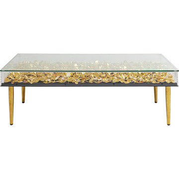 Coffee Table Gold Flowers 120x60