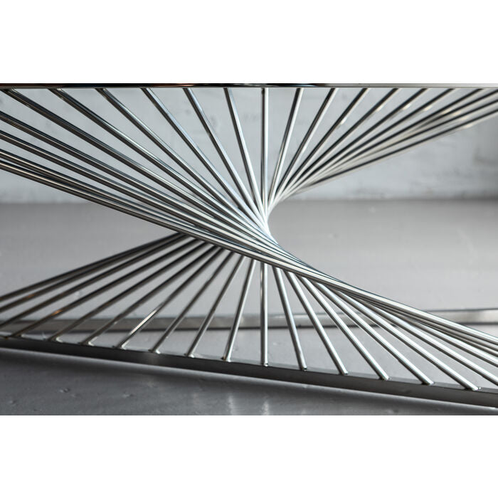 Console Laser Silver Clear Glass 120x40cm