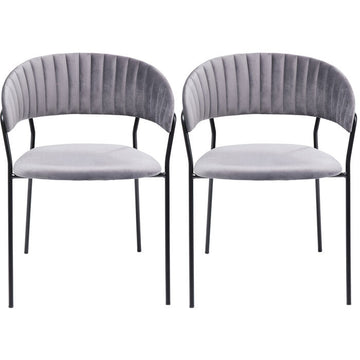 Chair with Armrest Belle Grey (2/Set)