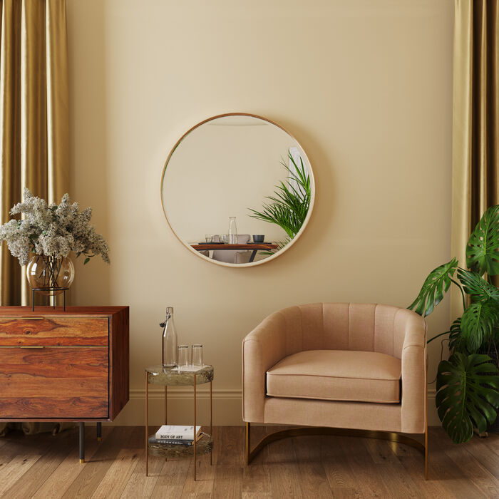 Mirror Curve Brass Ø80