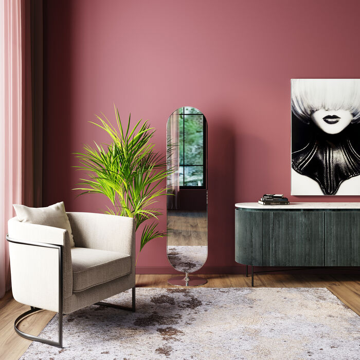 Floor Mirror Curvy MO Chrom Look 40x170cm